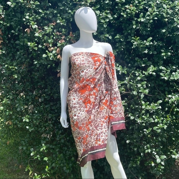 💋NWT “ON the island” Italian Designer Made Unique Side Tie Sarong Cover-Up - Picture 3 of 15